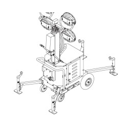 Turn de lumina santiere 4x300W - 212.000 lumeni – 4,1 m inaltime - cu carucior 
